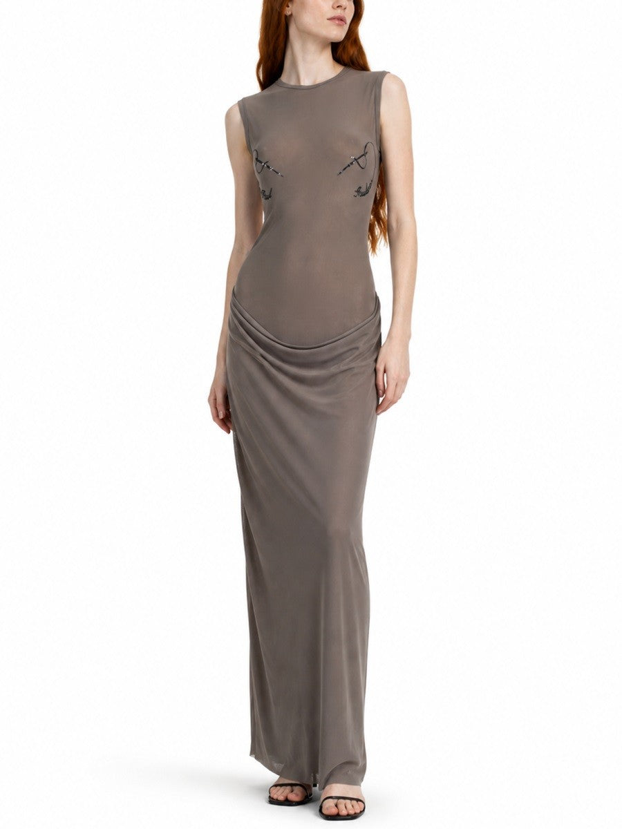 JEAN PAUL GAULTIER JEAN PAUL GAULTIER - "NEEDLES" LONG DRESS