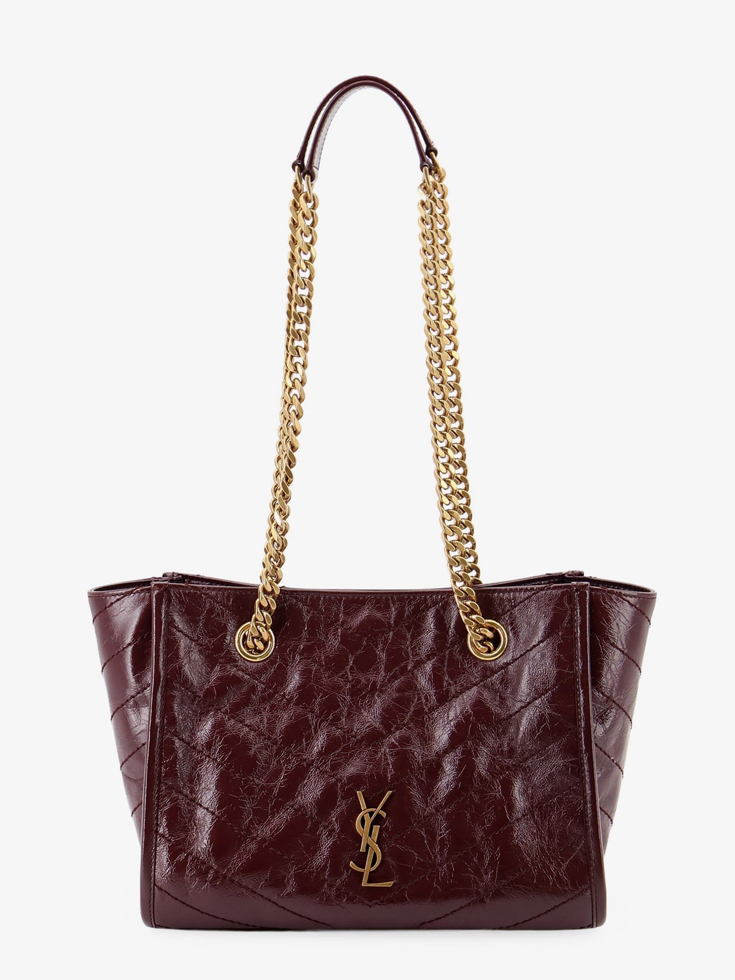 Saint Laurent - Niki vintage-effect leather shopping bag