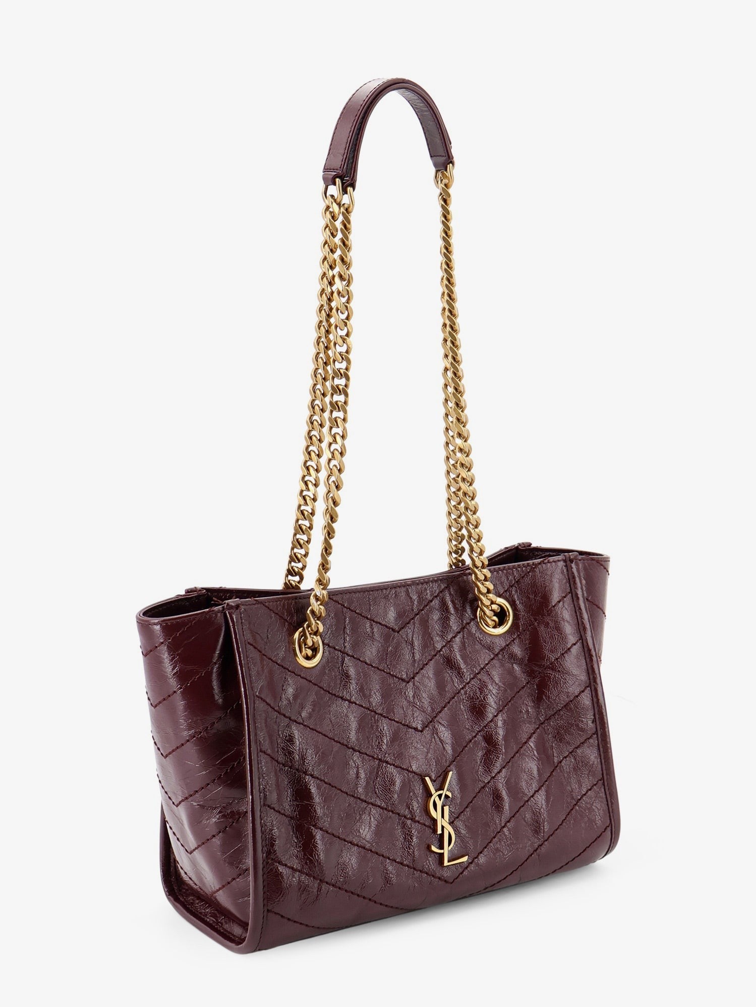 Saint Laurent - Niki vintage-effect leather shopping bag