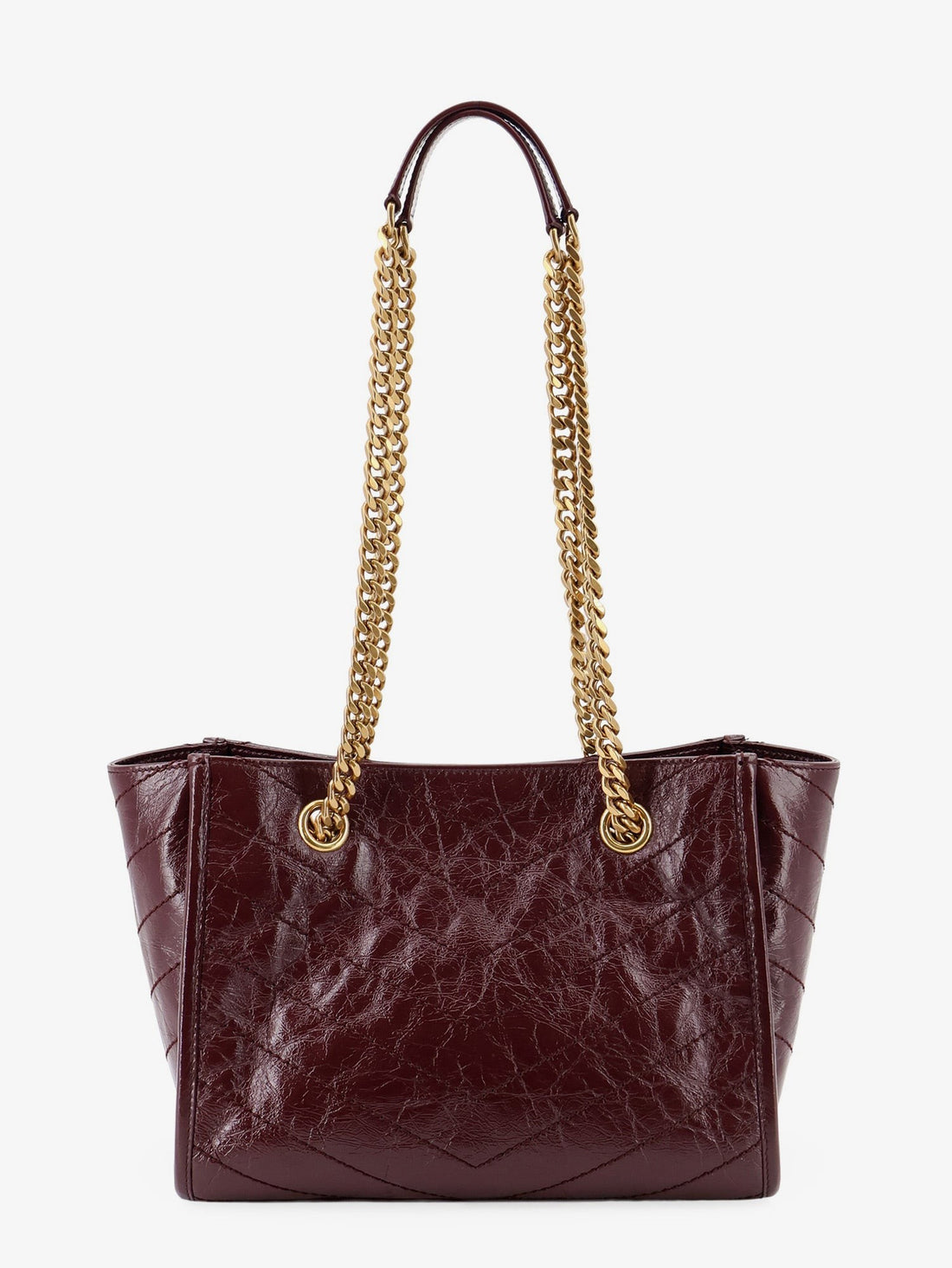 Saint Laurent - Niki vintage-effect leather shopping bag niki-vintage-effect-leather-shopping-bag