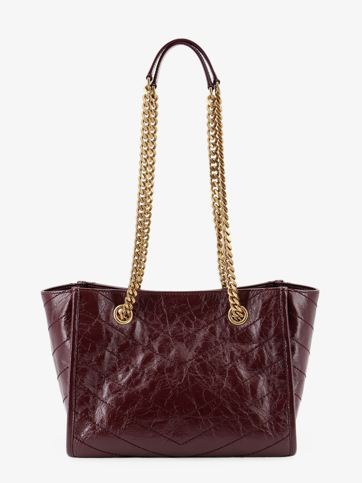 Saint Laurent - Niki vintage-effect leather shopping bag