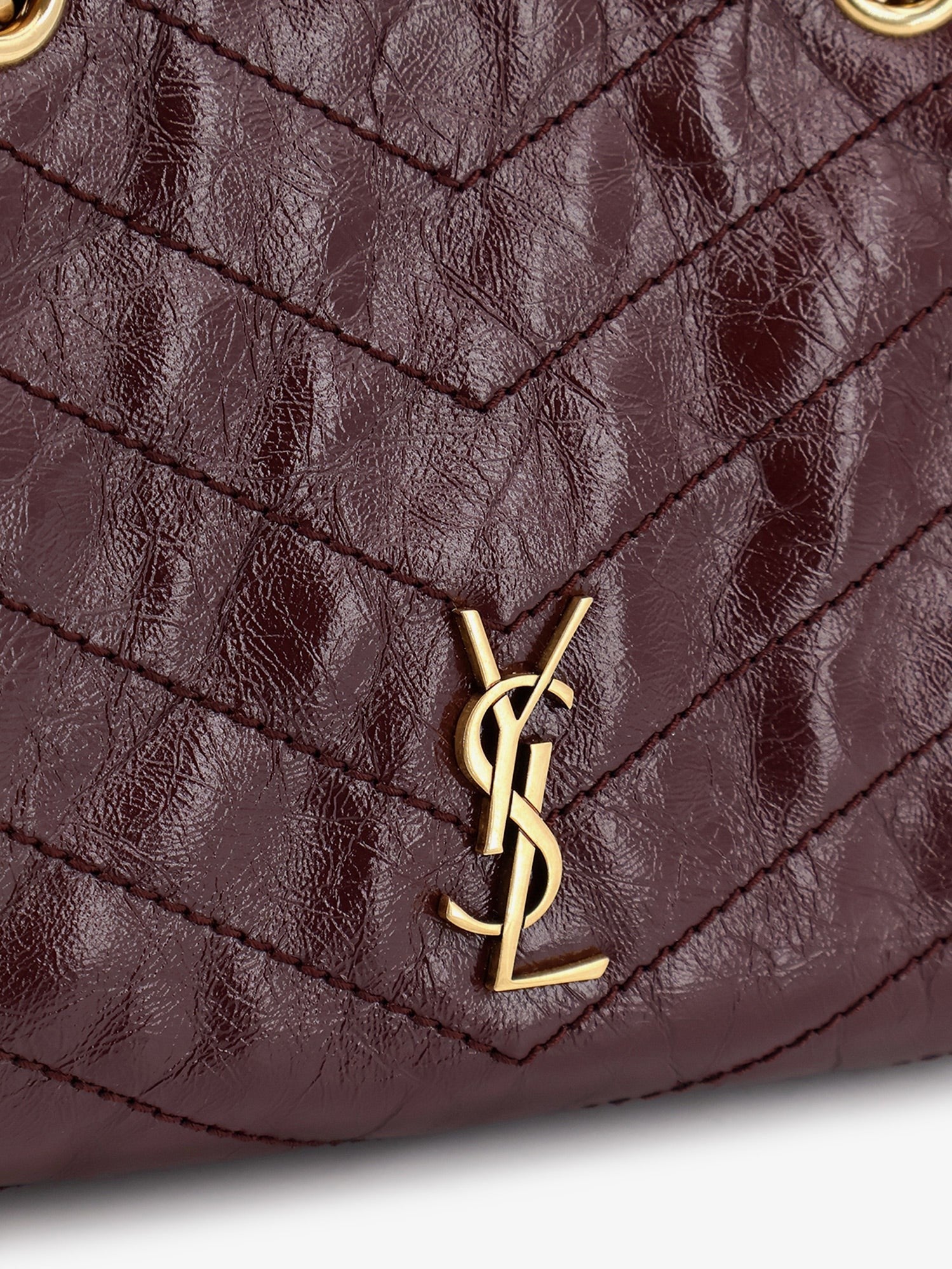 Saint Laurent - Niki vintage-effect leather shopping bag