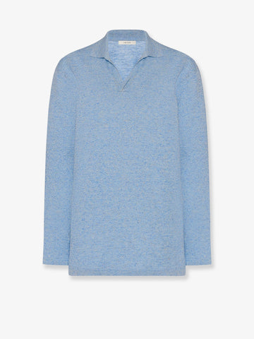 THE ROW Niosa cotton and linen polo