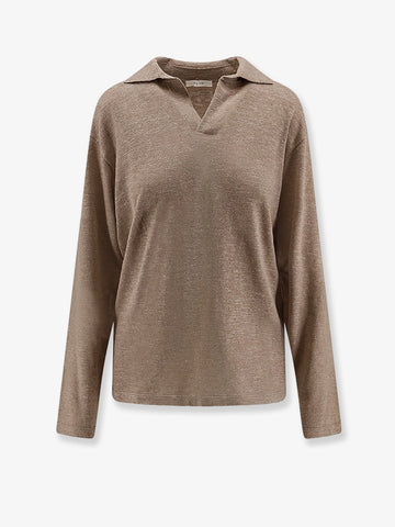 THE ROW Niosa polo shirt in cotton and linen
