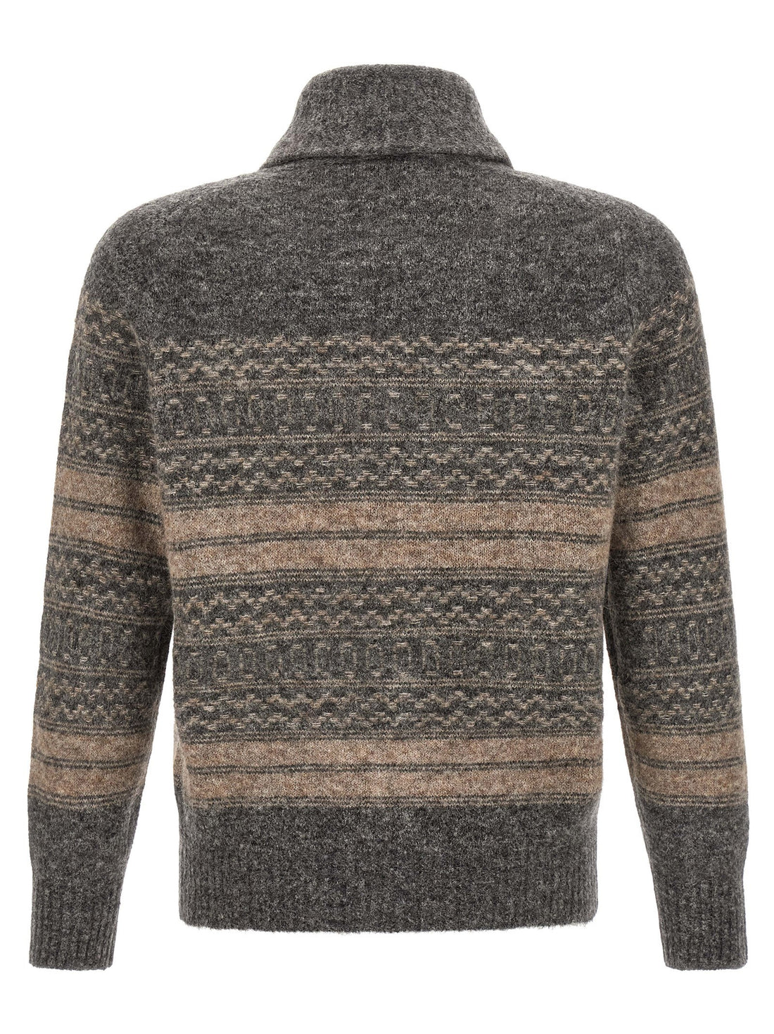 Brunello Cucinelli - 'Nordic Jacquard' cardigan gray 48 IT