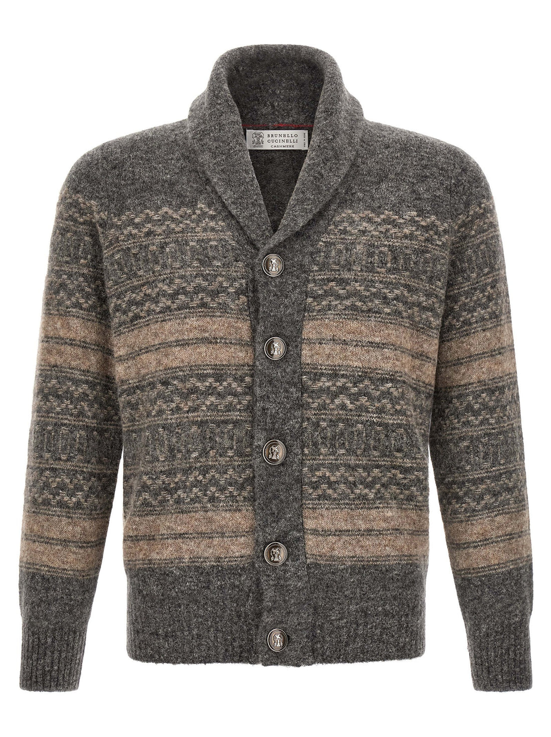 Brunello Cucinelli - 'Nordic Jacquard' cardigan gray 48 IT