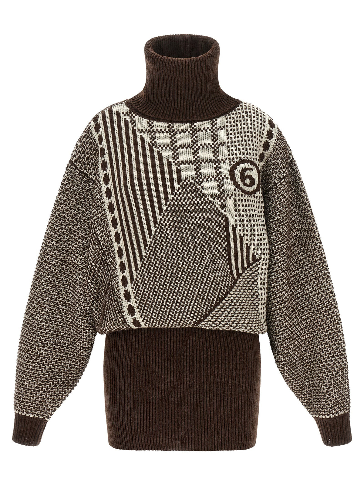 MM6 MAISON MARGIELA - 'Numeric Signature MM6' reversible dress Brown