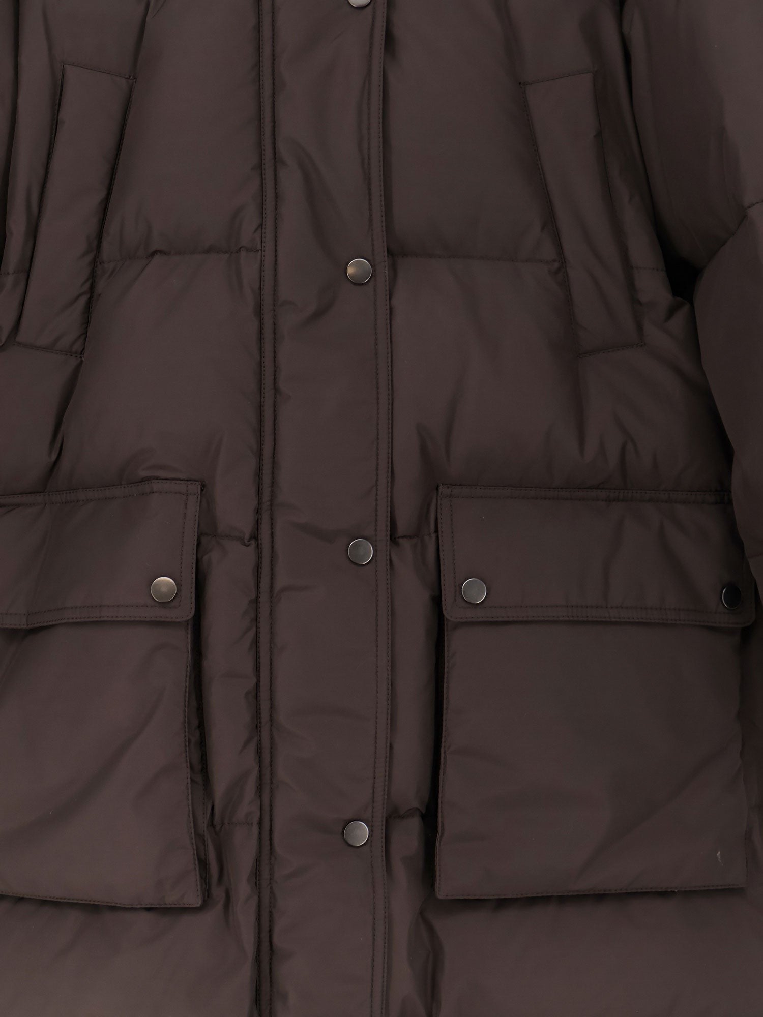 Nylon and cotton long down jacket
