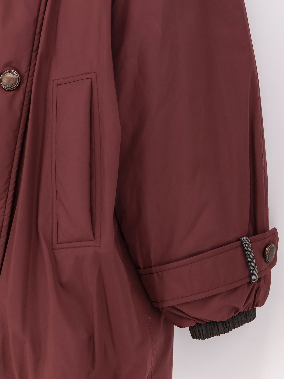 Nylon and cotton long jacket