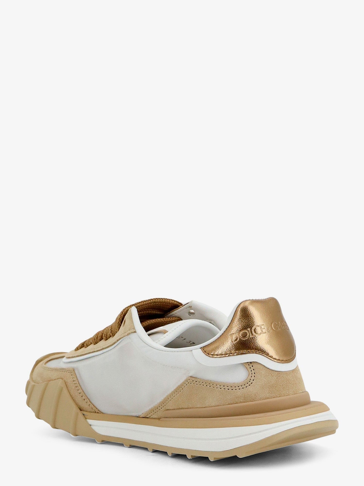 Dolce & Gabbana - Nylon and suede sneakers with rhinestone DG logo
