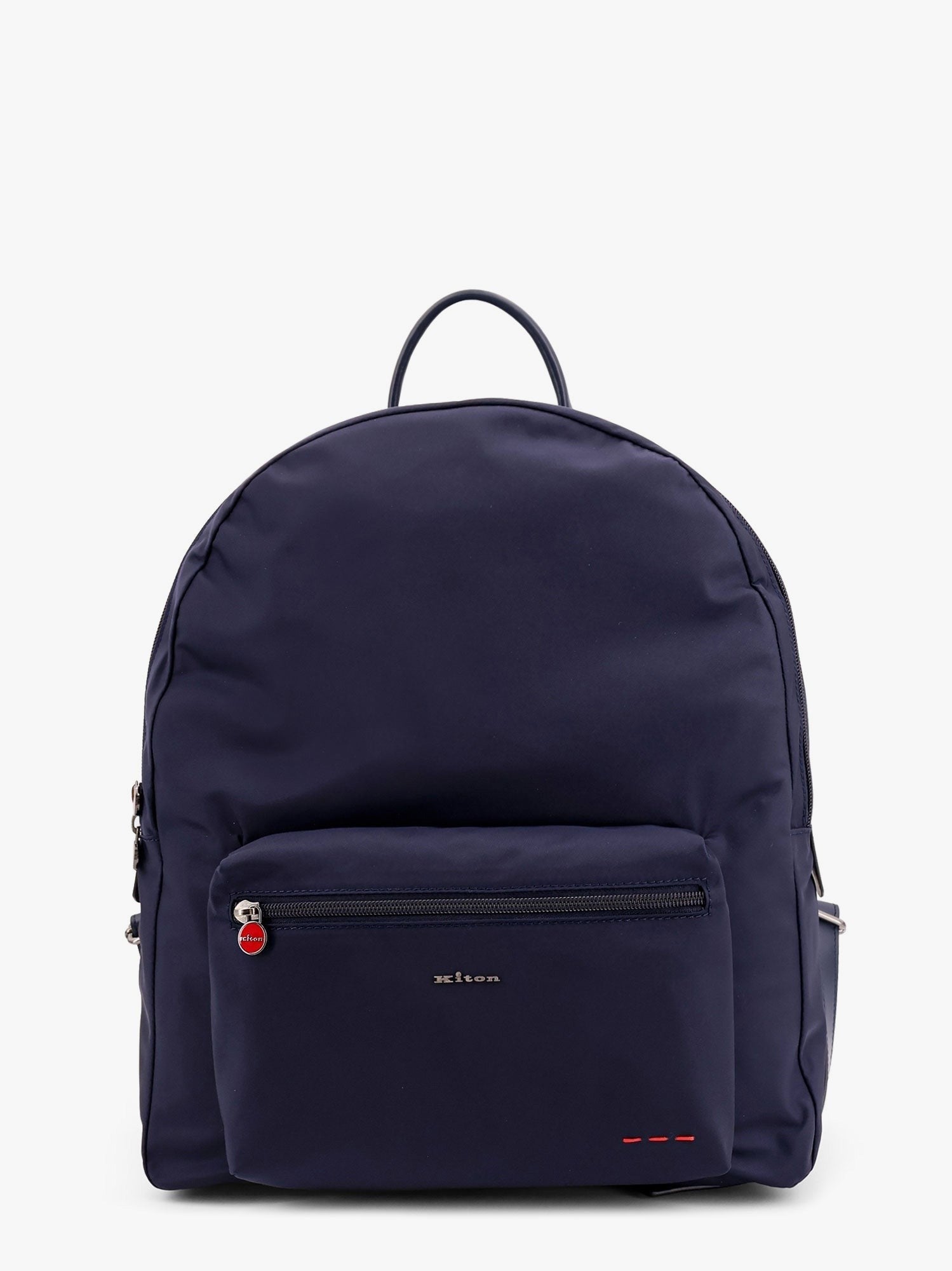 KITON CIRO PAONE Nylon backpack with metal lettering logo