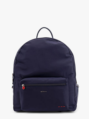 KITON CIRO PAONE Nylon backpack with metal lettering logo