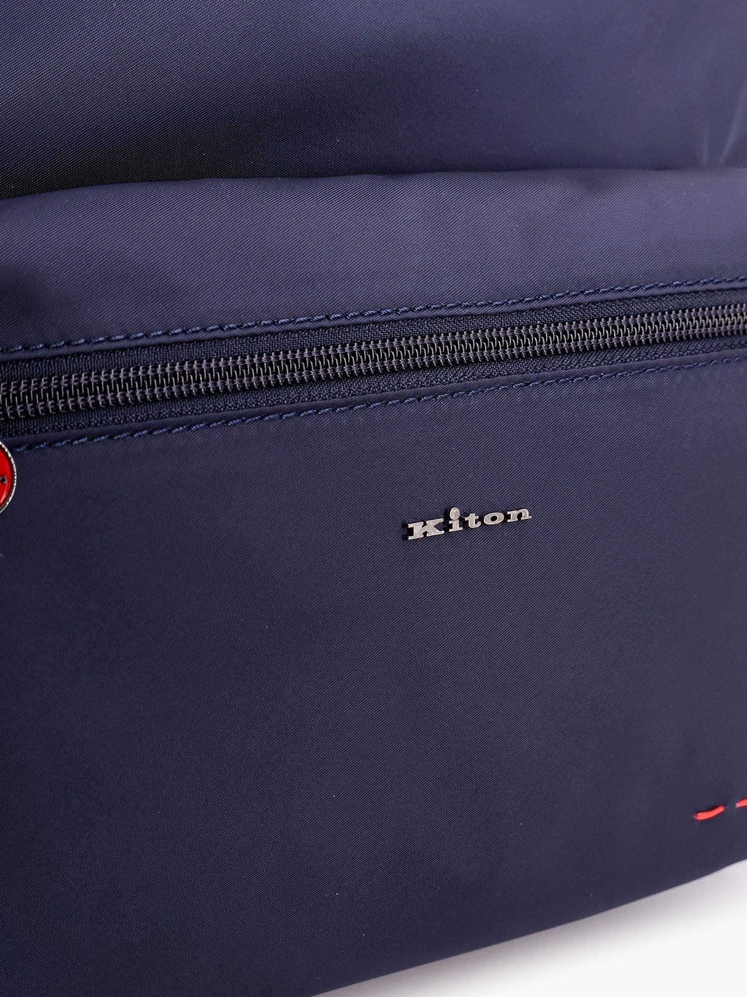 KITON CIRO PAONE Nylon backpack with metal lettering logo