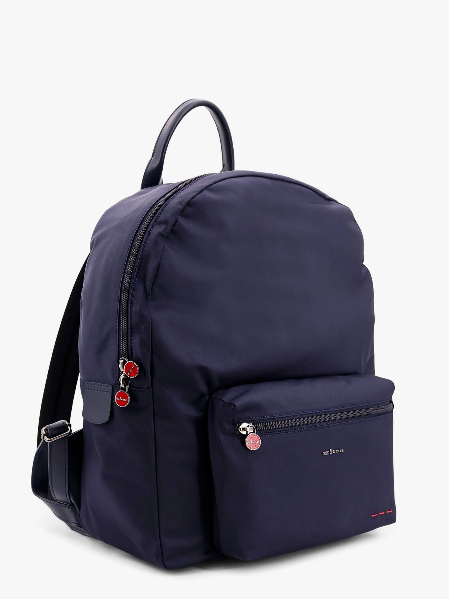 KITON CIRO PAONE Nylon backpack with metal lettering logo