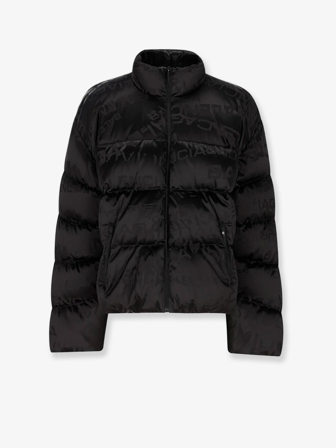 Balenciaga Balenciaga - Nylon down jacket with all-over lettering logo
