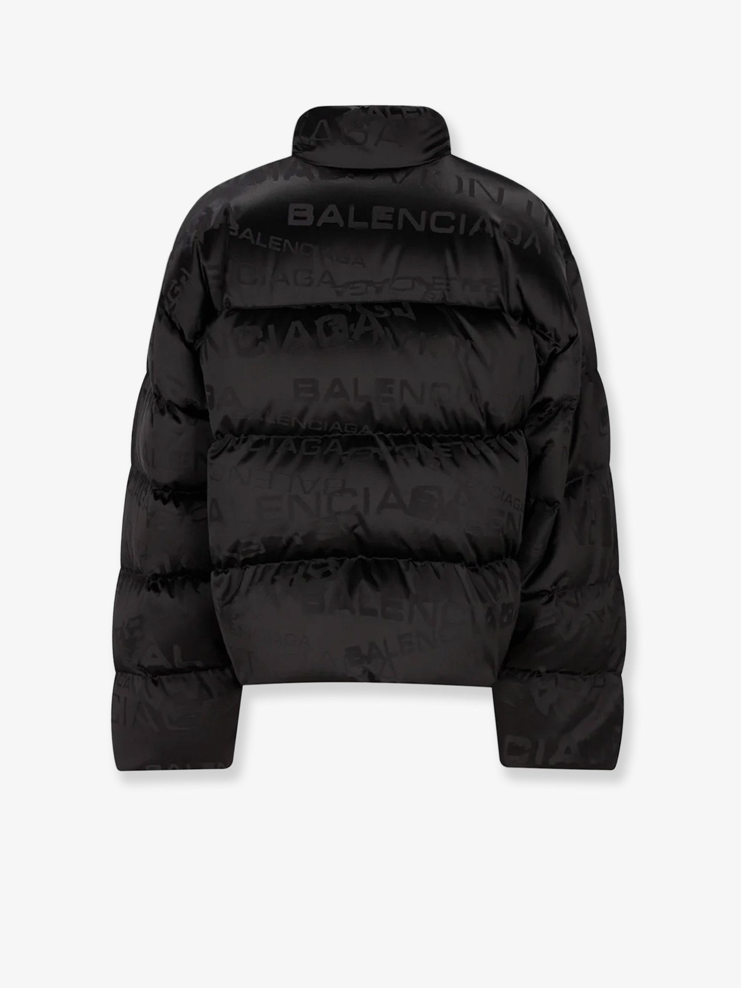 Balenciaga Balenciaga - Nylon down jacket with all-over lettering logo