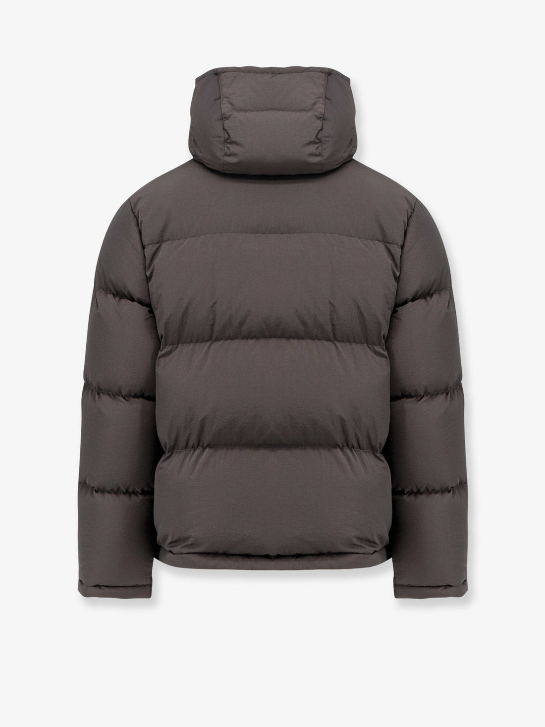 Nylon hooded down jacket