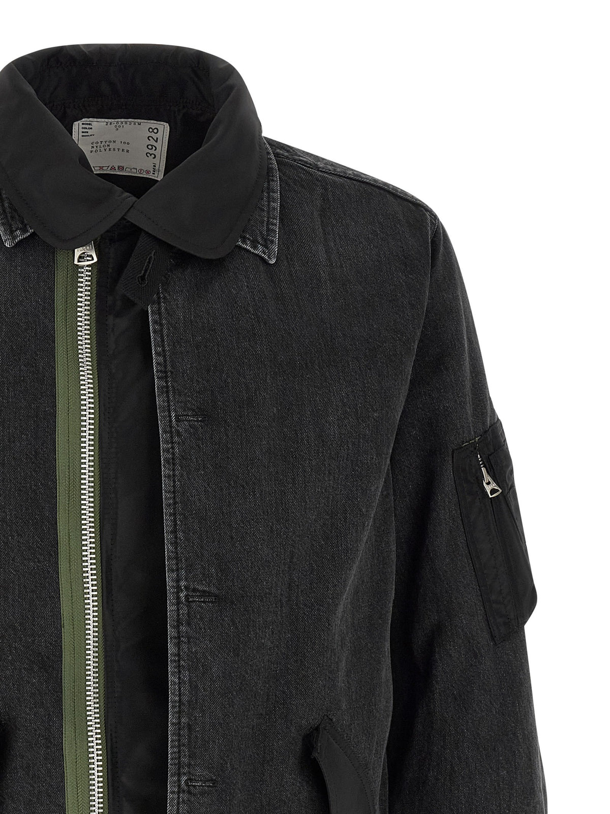 SACAI - Nylon insert denim jacket