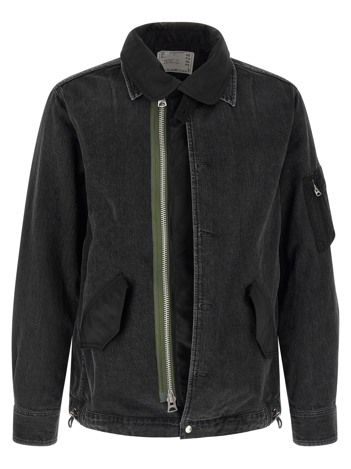 SACAI - Nylon insert denim jacket