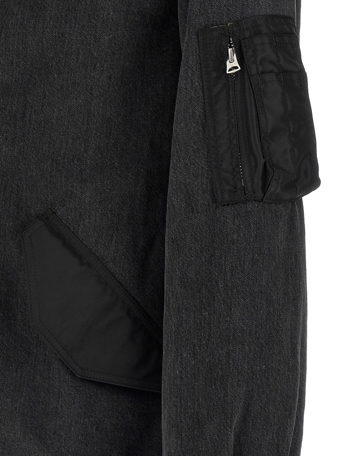 SACAI - Nylon insert denim jacket