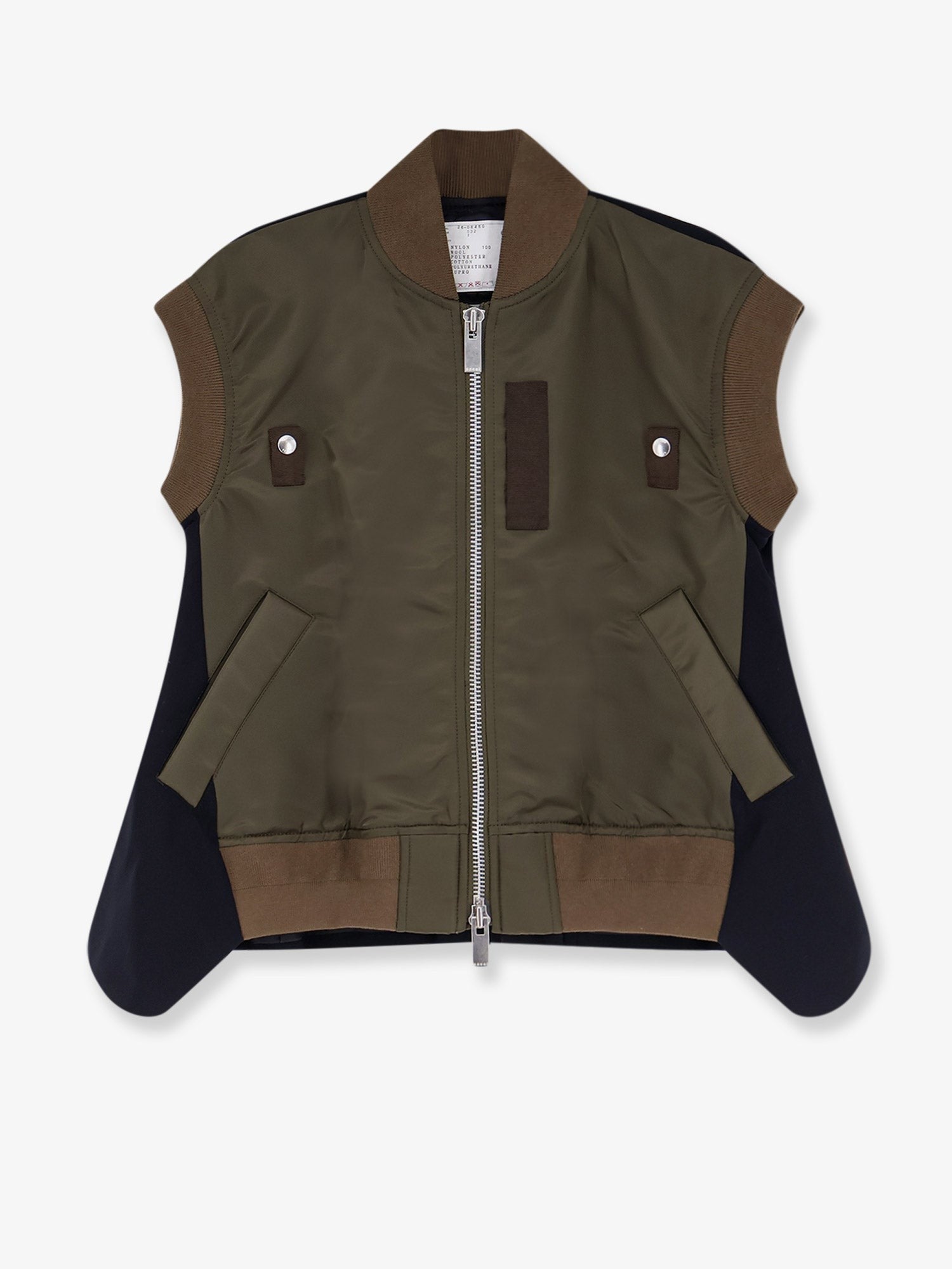 SACAI Nylon jacket with fabric insert on the back