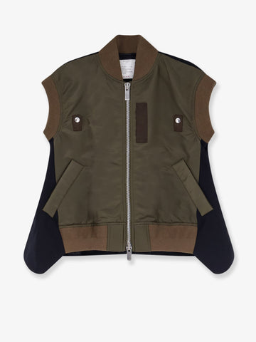 SACAI Nylon jacket with fabric insert on the back
