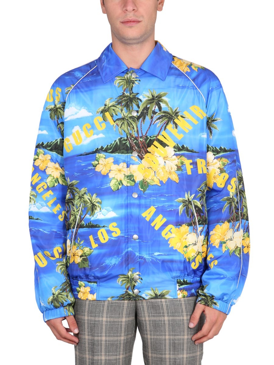 Gucci NYLON JACKET WITH PRINT