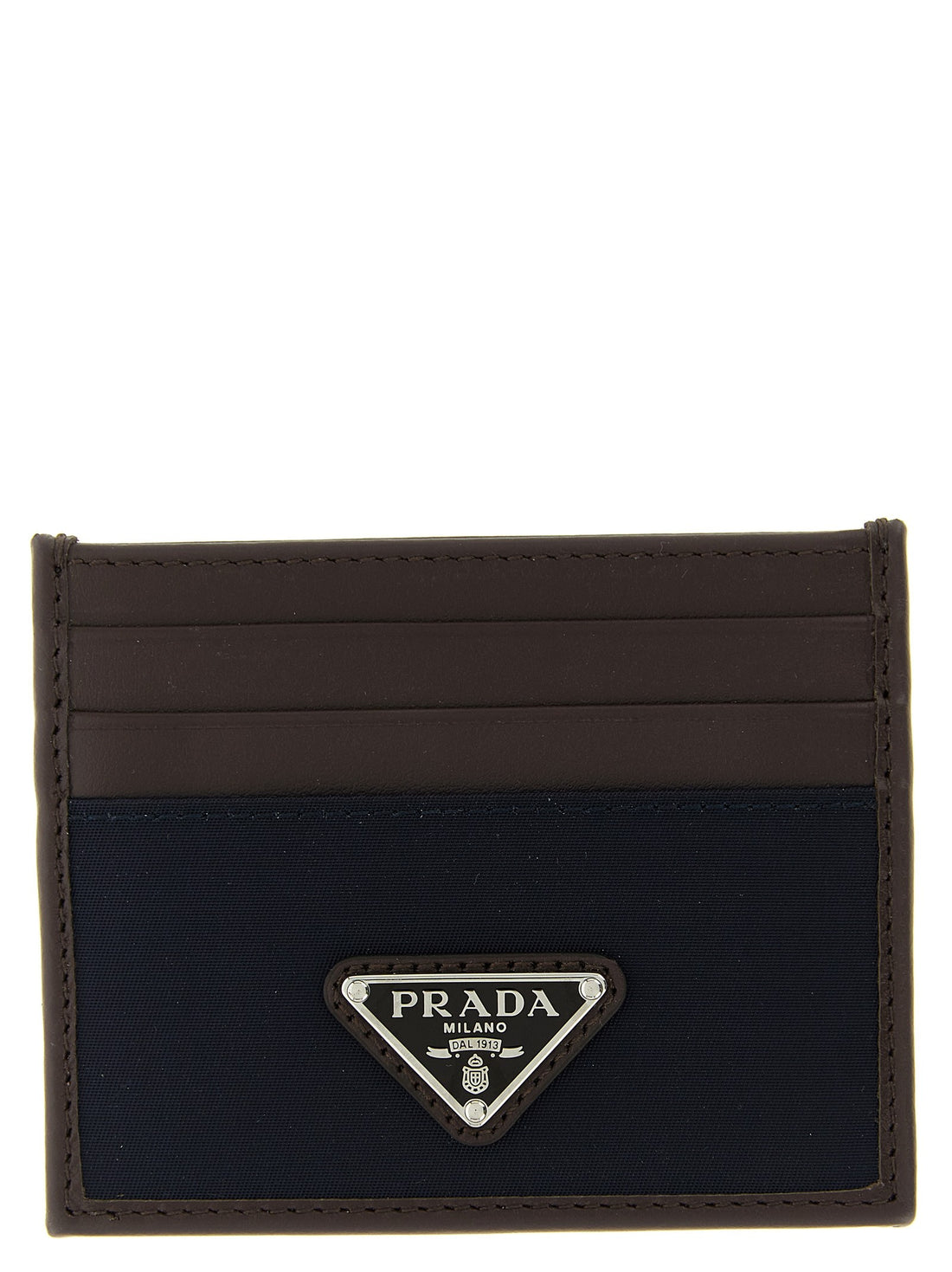 PRADA - Nylon leather cardholder Blue U