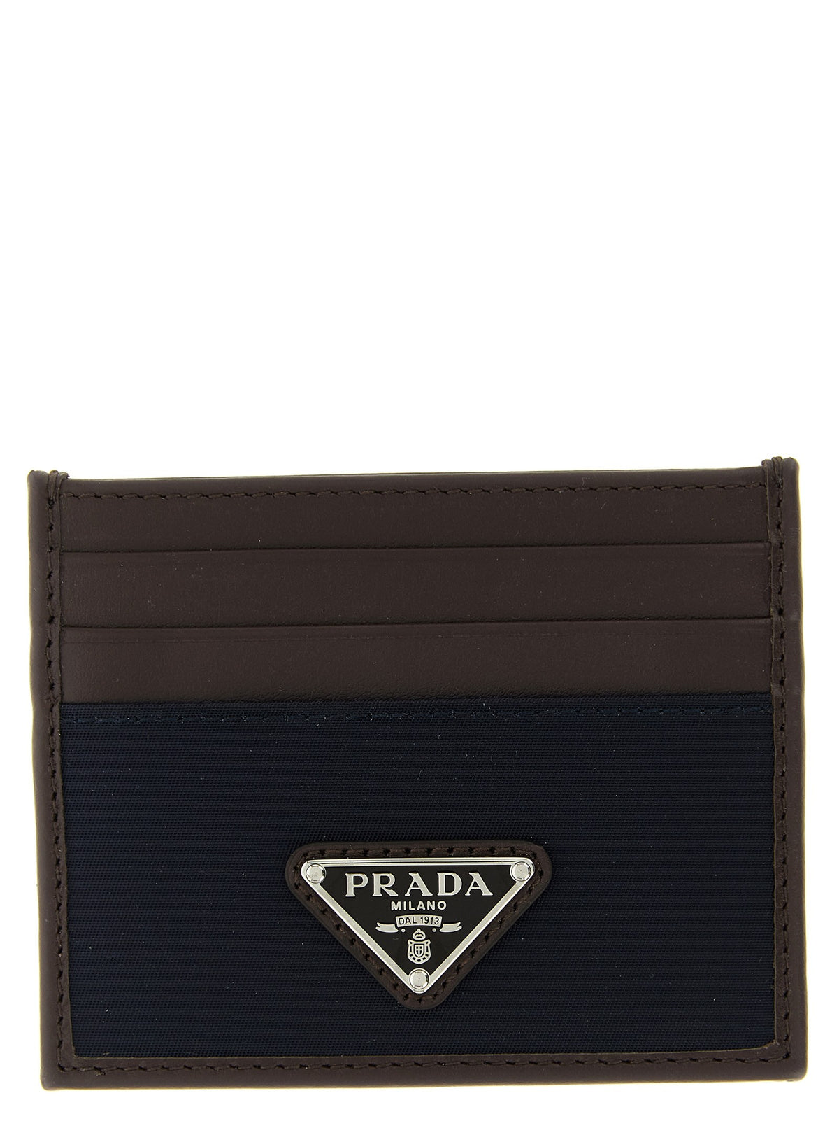 PRADA - Nylon leather cardholder Blue U