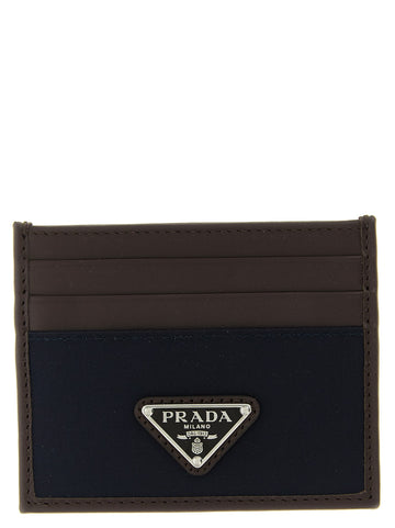 PRADA - Nylon leather cardholder Blue U