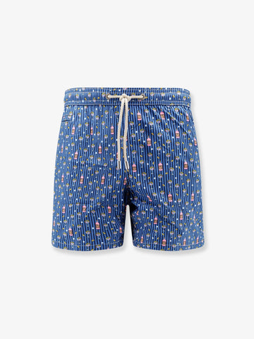 MC2 SAINT BARTH Nylon swim shorts with all-over micro pattern
