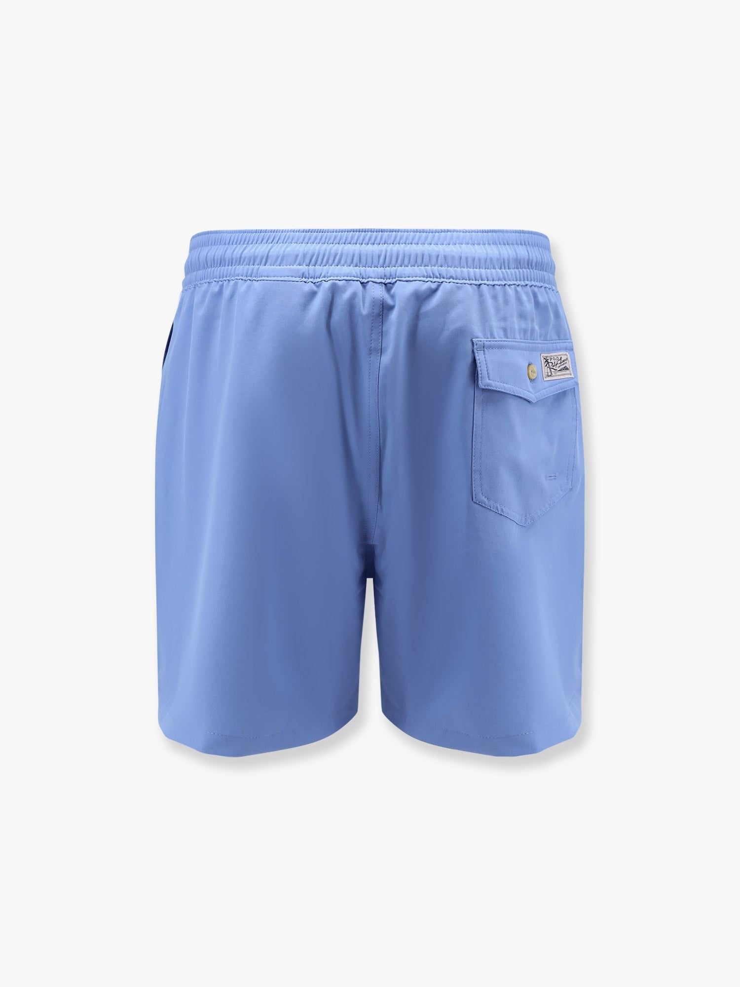 Nylon swim trunk with logo embroidery