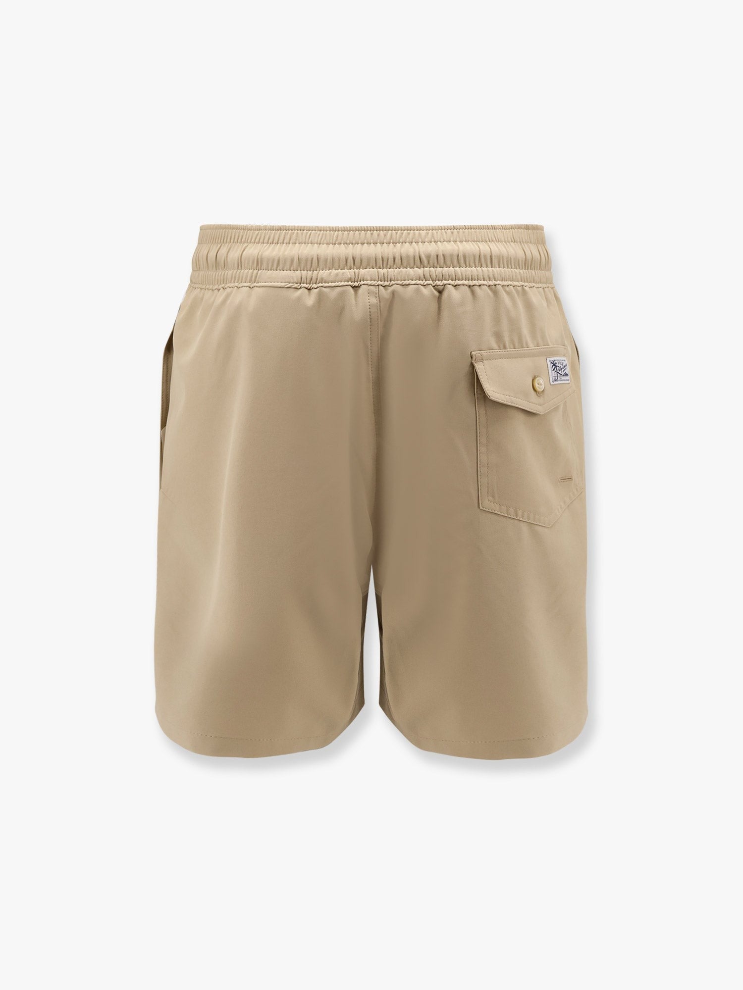 Nylon swim trunk with logo embroidery