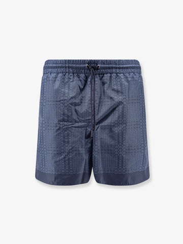 Gucci - Nylon swim trunks with all-over Gucci Incrocio print nylon-swim-trunks-with-all-over-gucci-incrocio-print