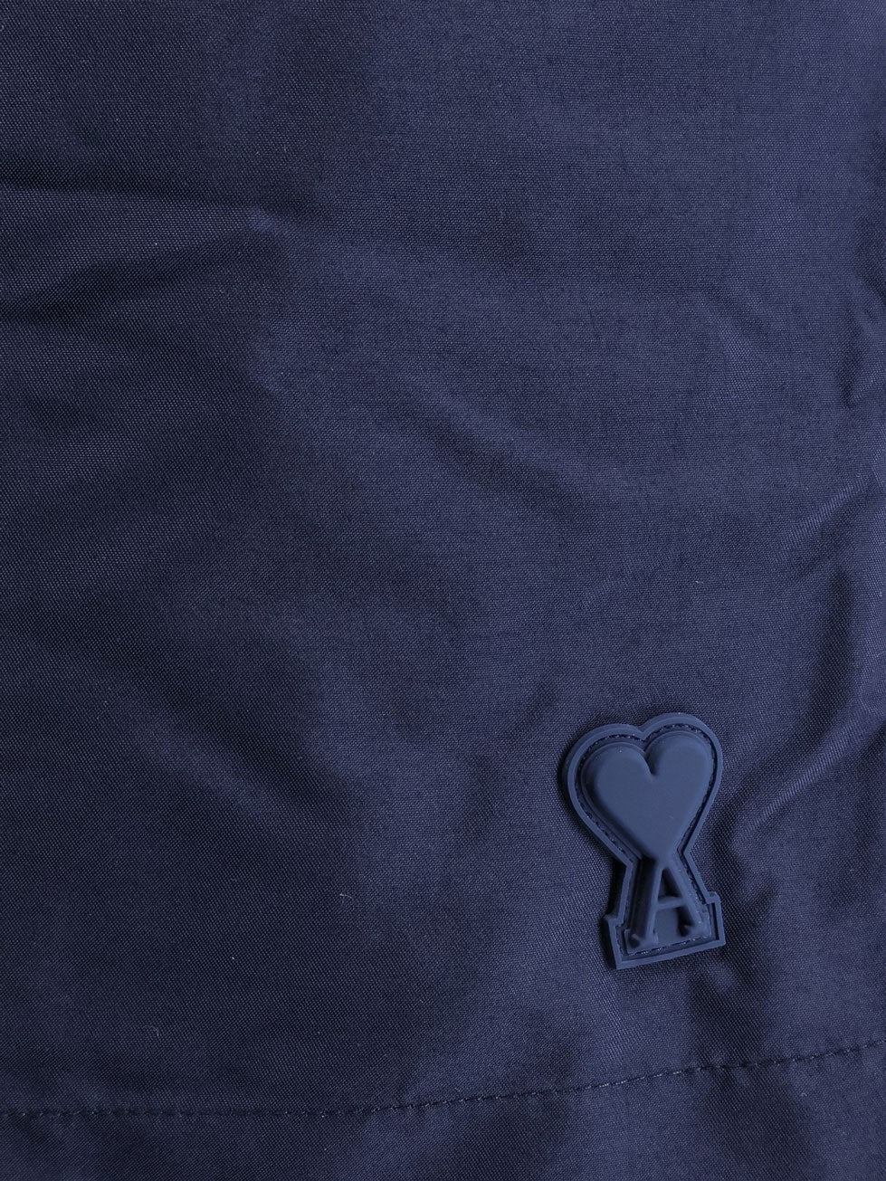 AMI PARIS - Nylon swimsuit with tone-on-tone logo patch
