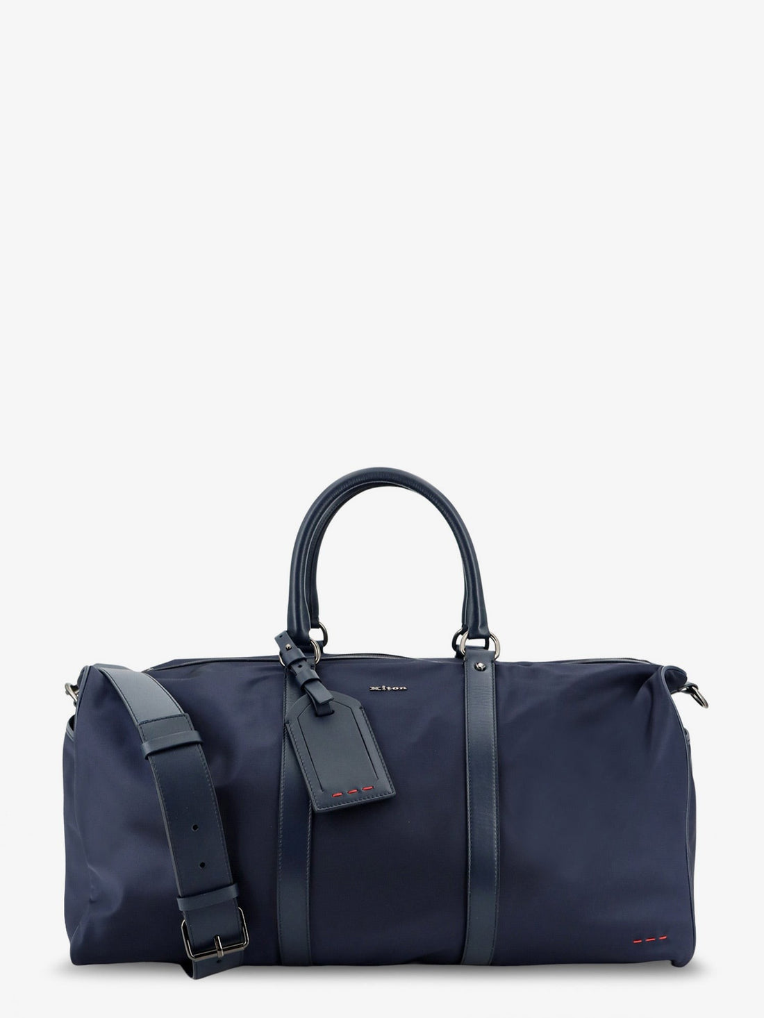 KITON CIRO PAONE - Nylon travel bag with leather inserts BLUNAVY UNI