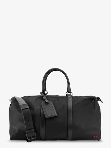 KITON CIRO PAONE - Nylon travel bag with leather inserts Nero UNI