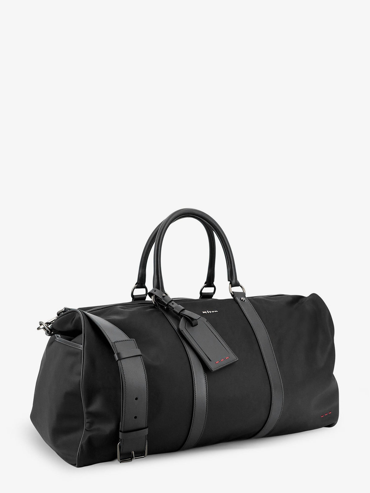 KITON CIRO PAONE - Nylon travel bag with leather inserts