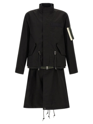 SACAI - 'Nylon Twill x Rip Stop' coat