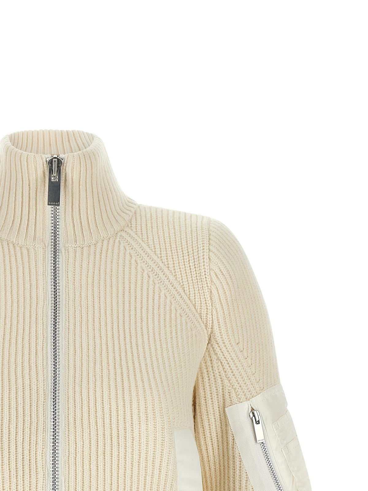 SACAI - 'Nylon Twill x Wool Knit' blouson