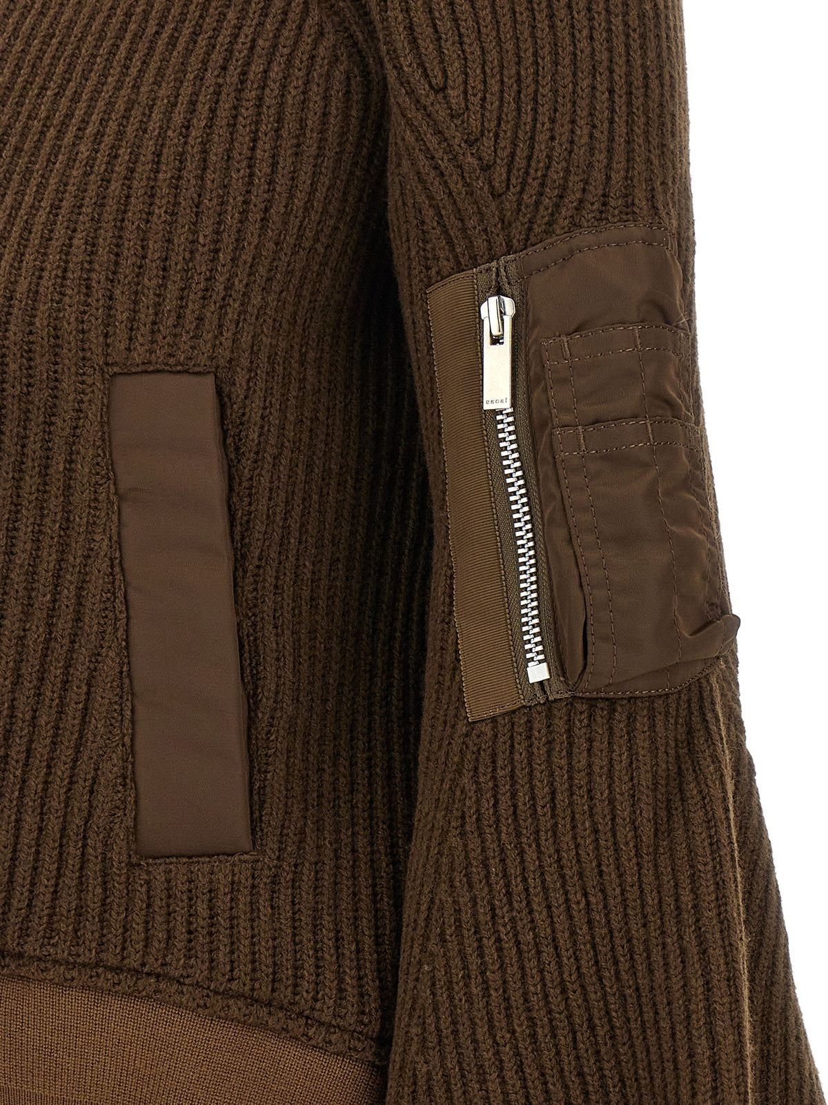 SACAI - 'Nylon Twill x Wool Knit' blouson