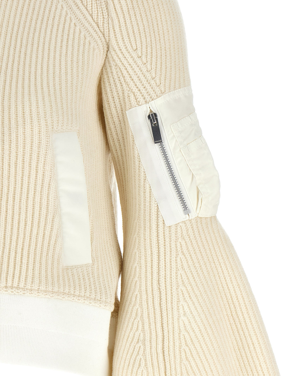 SACAI - 'Nylon Twill x Wool Knit' blouson