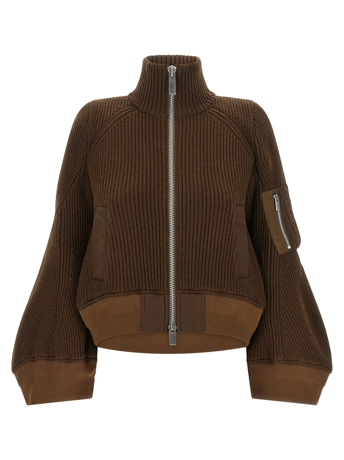 SACAI - 'Nylon Twill x Wool Knit' blouson