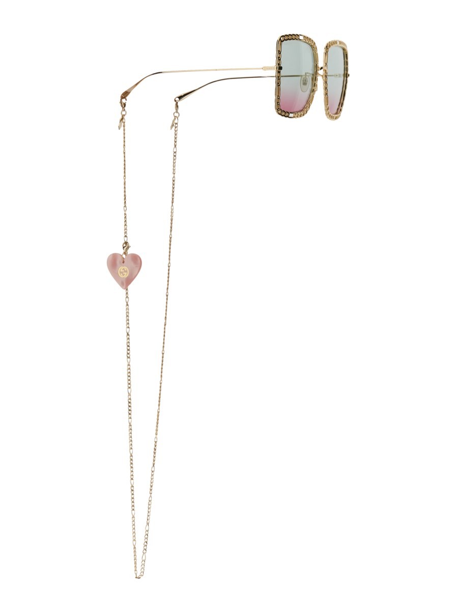 OCCHIALE DA SOLE RETTANGOLARE CON CATENA