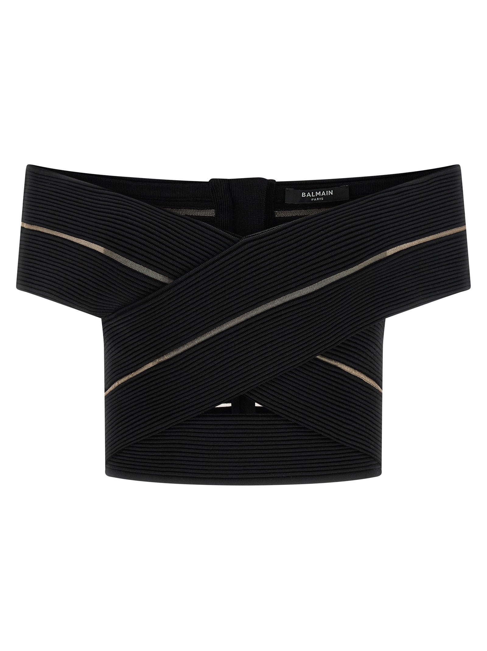Balmain - Off-the-shoulder crop top off-the-shoulder-crop-top