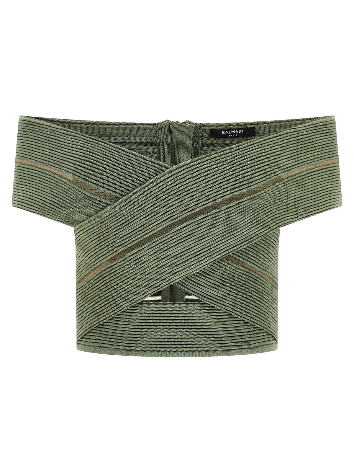 Balmain - Off-the-shoulder crop top