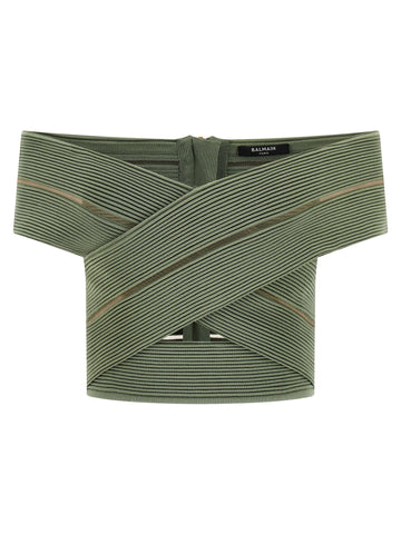 Balmain - Off-the-shoulder crop top