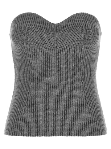 JIL SANDER - Off the shoulder top gray