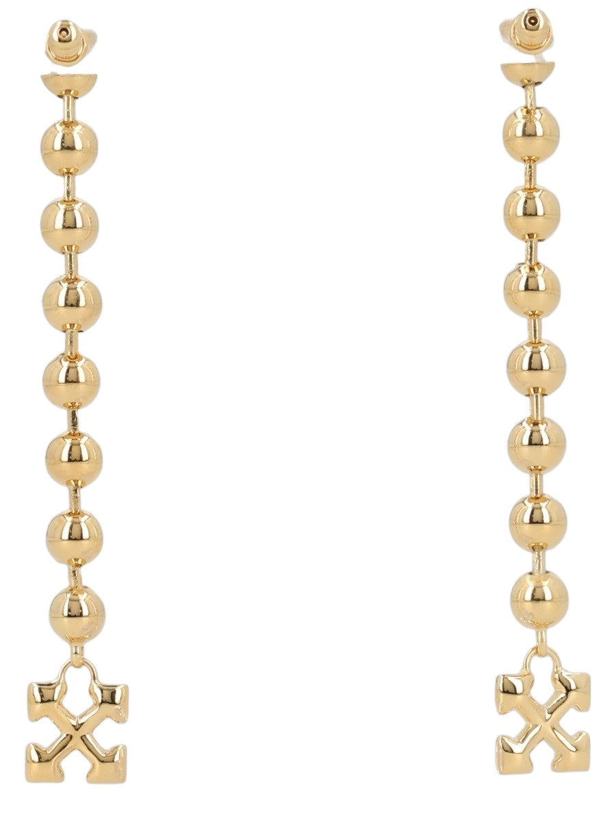 Off White - Arrow Ball Drop Earrings off-white-arrow-ball-drop-earrings-gold-front-jpg