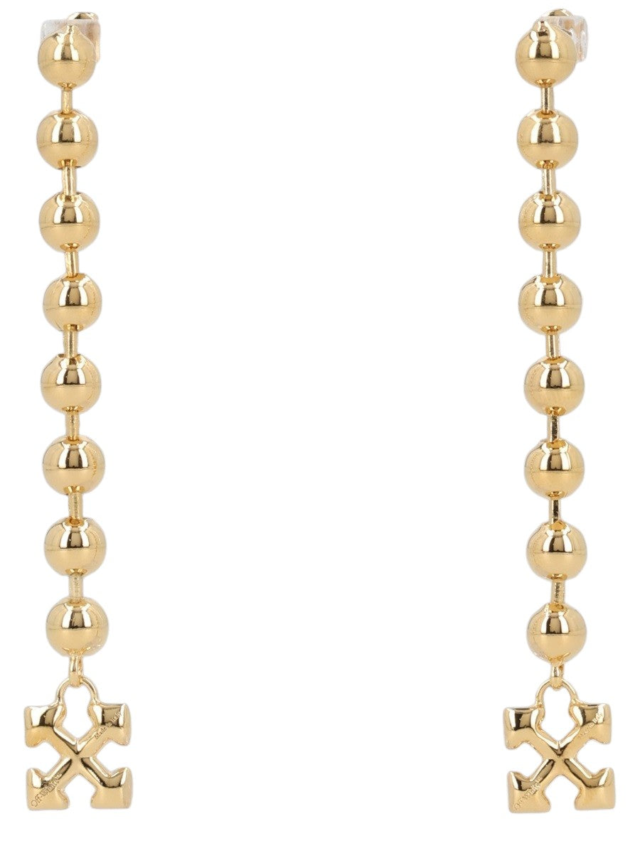 Off White - Arrow Ball Drop Earrings off-white-arrow-ball-drop-earrings-gold-front-jpg